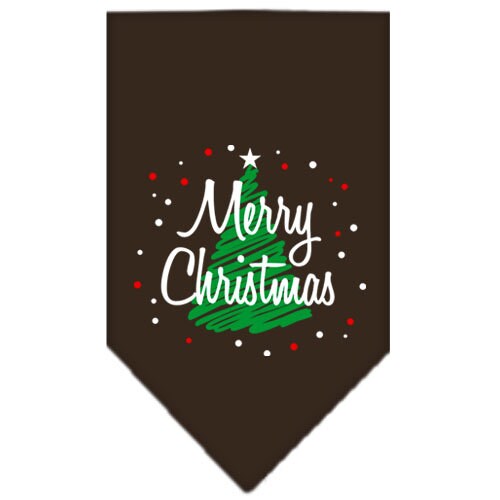 Christmas Pet and Dog Bandana Screen Printed, Scribble Merry Christmas