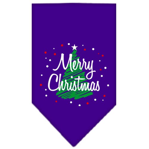 Christmas Pet and Dog Bandana Screen Printed, Scribble Merry Christmas