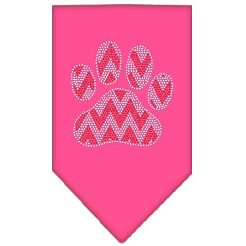 Christmas Pet and Dog Bandana Rhinestone, Candy Cane Chevron Paw