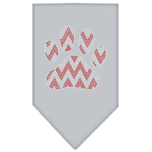 Christmas Pet and Dog Bandana Rhinestone, Candy Cane Chevron Paw
