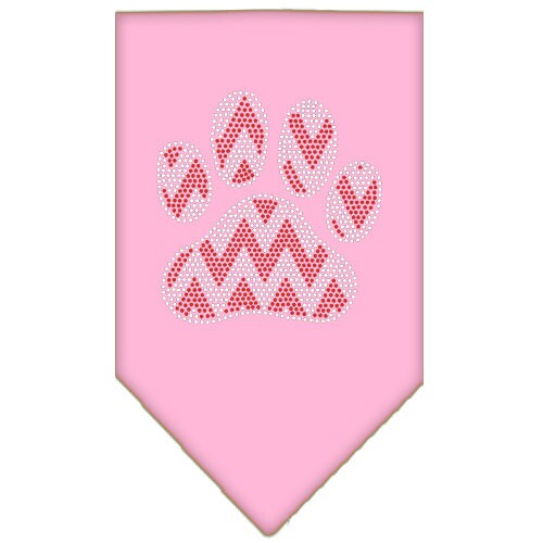 Christmas Pet and Dog Bandana Rhinestone, Candy Cane Chevron Paw