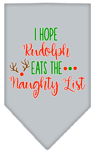 Christmas Pet and Dog Bandana Screen Printed, Hope Rudolph Eats The Naughty List