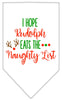 Christmas Pet and Dog Bandana Screen Printed, Hope Rudolph Eats The Naughty List