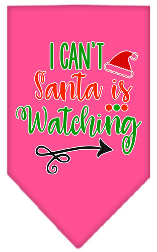 Christmas Pet and Dog Bandana Screen Printed, I Can't, Santa Is Watching