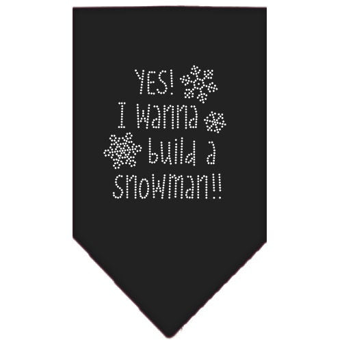 Christmas Pet and Dog Bandana Rhinestone, Yes! I Want To Build A Snowman