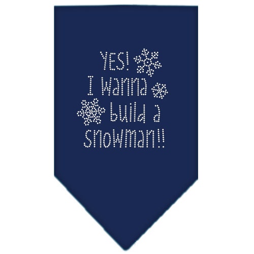 Christmas Pet and Dog Bandana Rhinestone, Yes! I Want To Build A Snowman