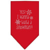 Christmas Pet and Dog Bandana Rhinestone, Yes! I Want To Build A Snowman