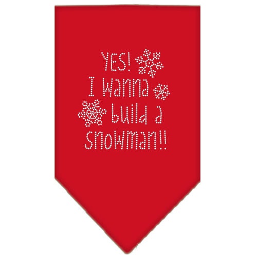 Christmas Pet and Dog Bandana Rhinestone, Yes! I Want To Build A Snowman