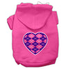 Pet Hoodie Purple Argyle Heart