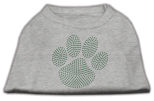 Pet Shirt Rhinestone, Green Paw