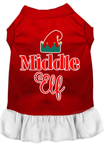 Christmas Pet Dress Screen Printed, Middle Elf