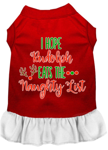 Christmas Pet Dress Screen Printed, I Hope Rudolph Eats The Naughty List