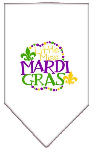 Pet and Dog Bandana Screen Printed, Little Miss Mardi Gras