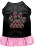 Christmas Pet Dress Rhinestone, Candy Cane Chevron Paw