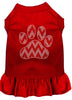 Christmas Pet Dress Rhinestone, Candy Cane Chevron Paw