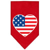 Pet and Dog Bandana Screen Printed, American Flag Heart