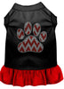Christmas Pet Dress Rhinestone, Candy Cane Chevron Paw