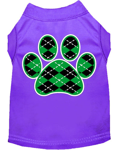Pet Shirt Argyle Paw Emerald Green