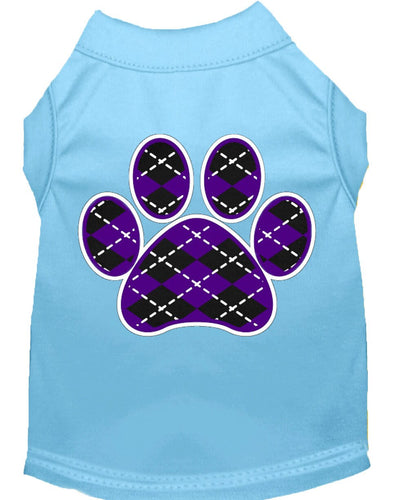 Pet Shirt Argyle Paw Purple
