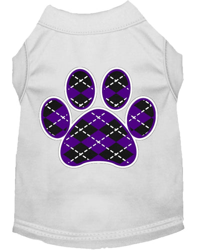 Pet Shirt Argyle Paw Purple