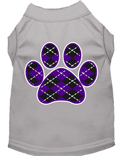 Pet Shirt Argyle Paw Purple