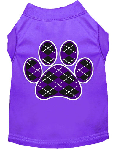 Pet Shirt Argyle Paw Purple