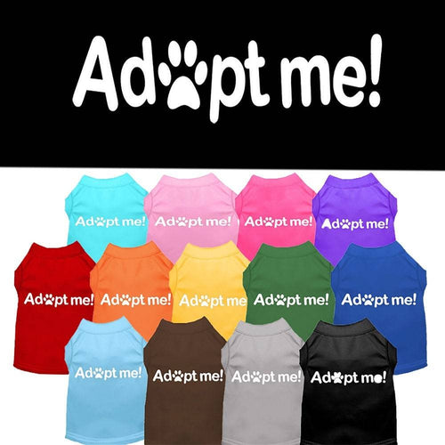 Pet Dog & Cat Shirt Screen Printed, Adopt Me