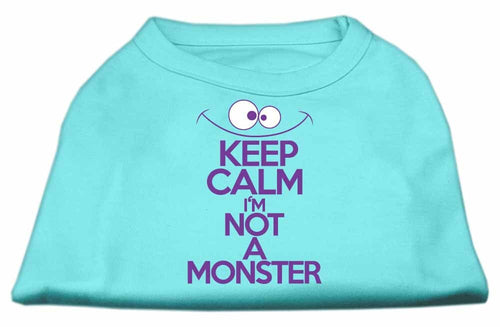 Pet Dog & Cat Shirt Screen Printed, Keep Calm I'm Not A Monster