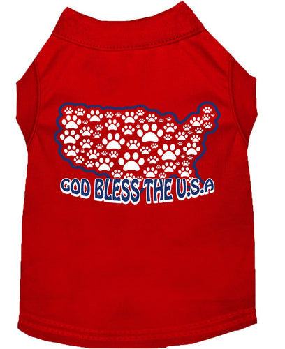 Pet Dog & Cat Shirt Screen Printed, God Bless The USA