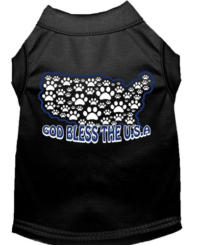 Pet Dog & Cat Shirt Screen Printed, God Bless The USA