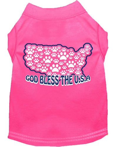 Pet Dog & Cat Shirt Screen Printed, God Bless The USA