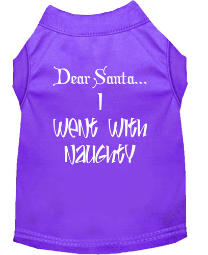 Christmas Screenprinted Dog Shirt, Dear Santa, I Went With Naughty