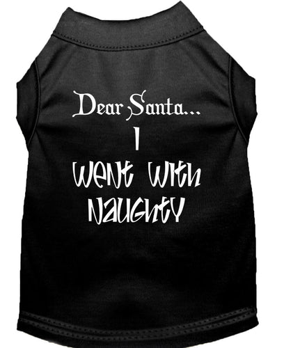 Christmas Screenprinted Dog Shirt, Dear Santa, I Went With Naughty
