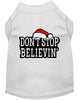 Christmas Screenprinted Dog Shirt, Don't Stop Believin