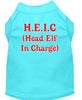 Christmas Screenprinted Dog Shirt, Head Elf In Charge