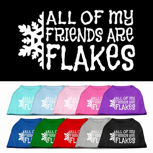 Christmas Screenprinted Dog Shirt, All My Friends Are Flakes
