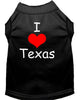 Pet Dog & Cat Shirt Screen Printed, I Love Texas