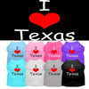 Pet Dog & Cat Shirt Screen Printed, I Love Texas