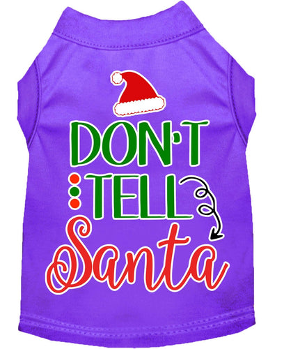 Christmas Pet Dog & Cat Shirt Screen Printed, Don't Tell Santa