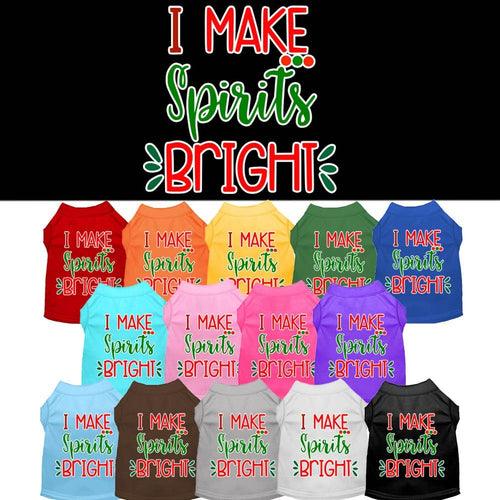 Christmas Pet Dog & Cat Shirt Screen Printed, I Make Spirits Bright