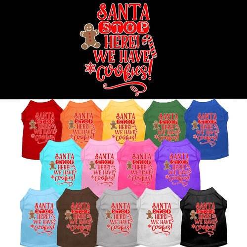 Christmas Pet Dog & Cat Shirt Screen Printed, Santa, We Have Cookies