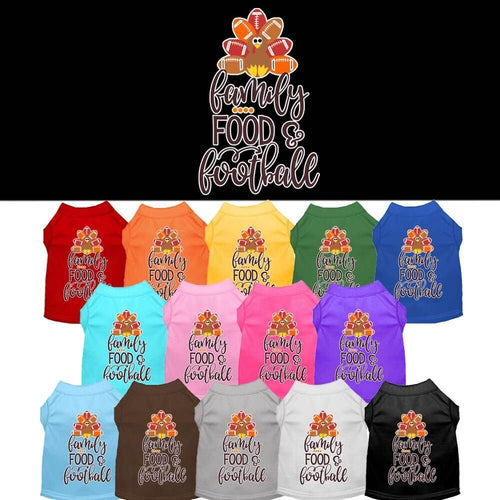 Pet Dog and Cat Shirt Screen Printed, Family, Food & Football