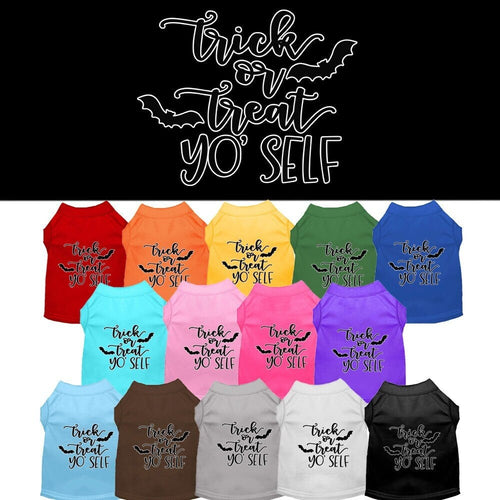 Halloween Pet Dog & Cat Shirt Screen Printed, Trick Or Treat Yo' Self
