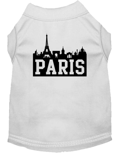 Pet Dog & Cat Shirt Screen Printed, Paris Skyline