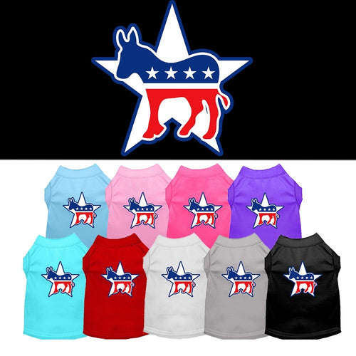 Pet Dog & Cat Shirt Screen Printed, Democrat