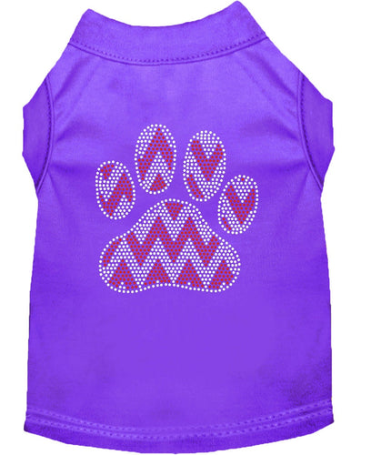 Christmas Pet Shirt Rhinestone, Candy Cane Chevron Paw
