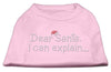Christmas Pet Dog & Cat Shirt Rhinestone, Dear Santa, I Can Explain
