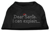 Christmas Pet Dog & Cat Shirt Rhinestone, Dear Santa, I Can Explain