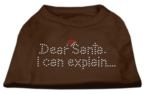 Christmas Pet Dog & Cat Shirt Rhinestone, Dear Santa, I Can Explain