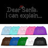 Christmas Pet Dog & Cat Shirt Rhinestone, Dear Santa, I Can Explain
